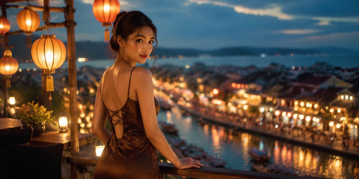 Người dùng Hội An thực hiện giao dịch trực tuyến bên ly cà phê buổi sáng